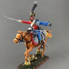 Painted French Hussar figurine 60 mm 1/30, Napoleonic tin miniature VID SOLDIERS