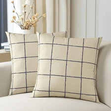Textured Cotton Printed Cushion Pillow Covers (Set of 2) - Decorative Throw P...
