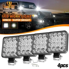 4pcs 12V LED Work Light Bars Flood Spot Light Driving Lamp Offroad Car Truck SUV