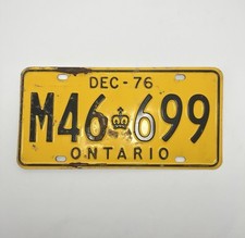 ONTARIO LICENSE PLATE 1976 / M46 699 /1976 ONTARIO LICENSE PLATE