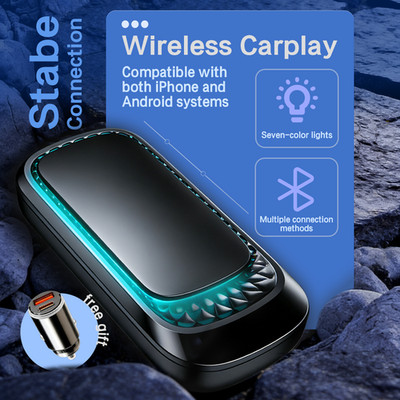 CarPlay Wireless Adapter For Apple Android Dongle Plug & Play Includes Free Gift