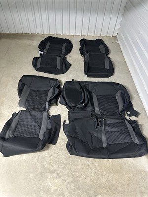2014-2021 Toyota Tundra Double Cab Bench Seat OEM SEAT CLOTHS Full Set BLACK