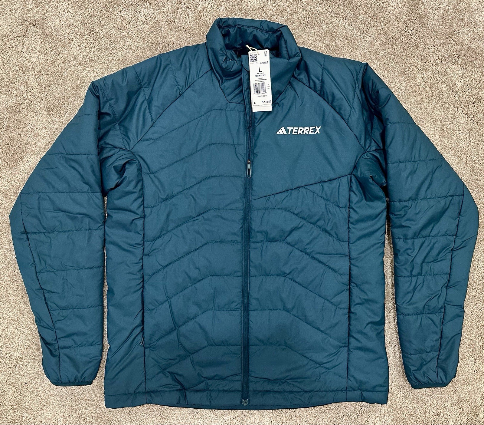 Adidas Terrex Multi Insulated Jacket Men’s L JL9787 Green New Hiking $140 Retail image 2