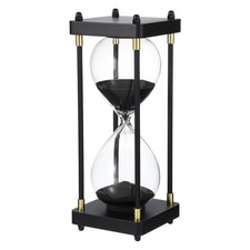 Large Decorative Sand Timer 60 Min Modern Wooden Hour Glass Black(style 1)