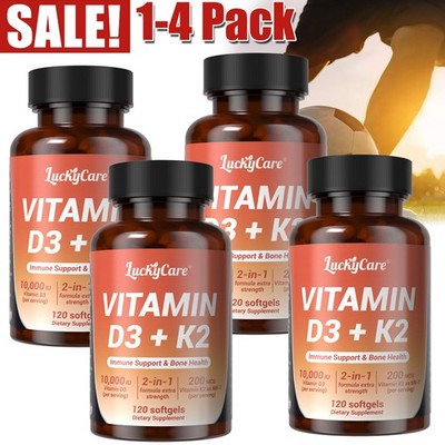 Vitamin D3 K2 10000 IU Plus K2 (MK-7) 200mcg 2 in 1 VIT D & K Complex Supplement