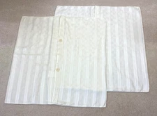 90s Nancy Koltes Fine Italian Linen 100% Cotton Ivory 2 Pillow Shams Euro 25x25"