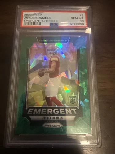 2024 Panini Prizm - Emergent Jayden Daniels #2 Green Ice Prizm (RC)