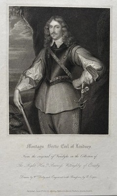 Antiker Montagu Bertie, Earl of Lindsey Kupferstich Robert Cooper 1825