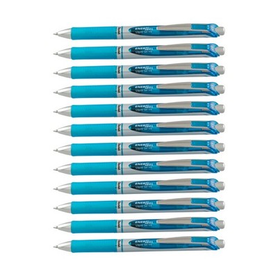 Pentel Energel Deluxe Rtx Retractable Liquid Gel Pen Medium Line Metal Tip Sky