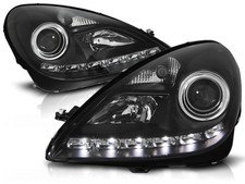 Scheinwerfer LED Tagfahrlicht Optik f&uuml;r Mercedes SLK R171 Bj. 04-11 Schwarz