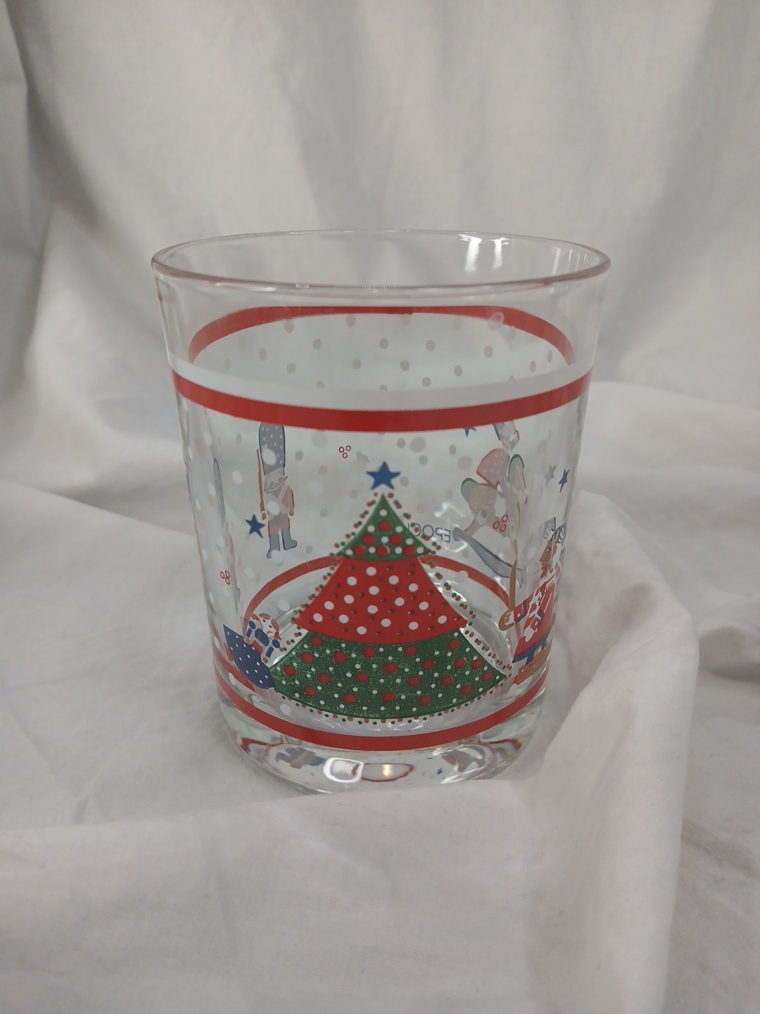 VTG EPOCH Nutcracker Christmas Glass 'Twas The Night Before Christmas' Barware