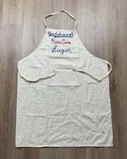 50s Vintage Godchaux’s Pure Cane Sugar Chainstitched Workers Apron Smock White