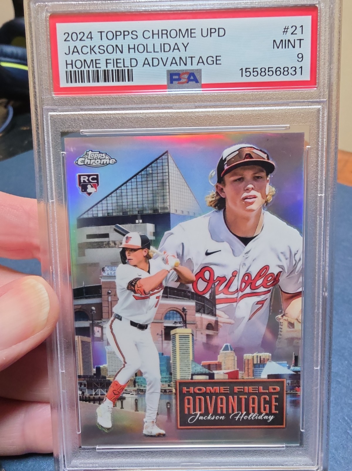 Jackson Holliday 2024 Topps Chrome Update Rookie Home Field Advantage #21 PSA 9