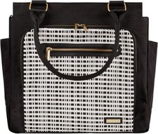 JJ Cole Freeman Tote Baby Changing Bag with Change Mat Black & Cream NEW