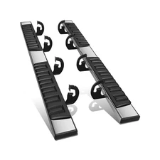 Running Boards, Flat Style, For Ford F150 Super Crew 2009-2014, 6.75" Wide, Pair