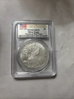 2025 $1 SILVER EAGLE PCGS MS70 FIRST STRIKE STRUCK AT WEST POINT FLAG LABEL