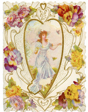 Antique Valentine Card Victorian Embossed Paper No Joy So Sweet As Thou 1908
