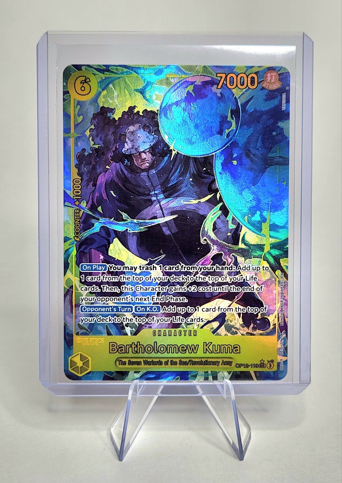 Bartholomew Kuma SEC Alt Art OP12-119 Legacy of the Master One Piece CCG English