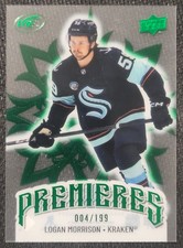 2024-25 UD Ice Hockey Premieres Green /199 Logan Morrison Seattle Kraken