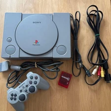Good condition ◎ PS1 main unit set, working item, memory card included