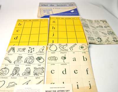 Vtg 1950s Phonics Sounding Game Cards E.W. Dolch  Garrard Press Homeschool