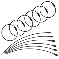 22Pcs Wire Keychain Cable 6 Inch Metal Wire Key Ring Loop Black