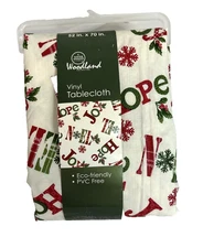 Winter Wonder Lane Woodland Collection Vinyl Tablecloth 52" X 70" Flannel Back