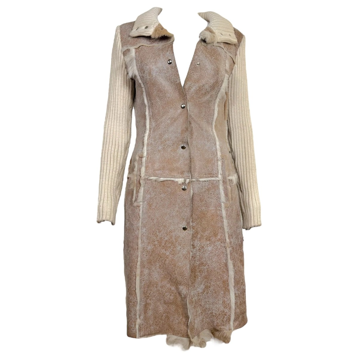 D&G Dolce & Gabbana Ivory Shearling & Wool Knit Jacket | eBay