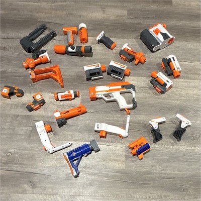 NERF Modulus Blaster Attachment Parts/Accessories Lot White Orange Gray