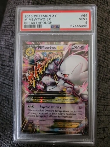 2015 POKEMON XY BREAKTHROUGH #64 M MEWTWO EX PSA 9