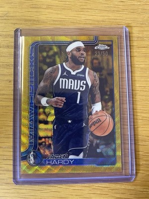 2025-26 Topps Chrome Jaden Hardy Gold Wave Refractor 23/50 - Card #60