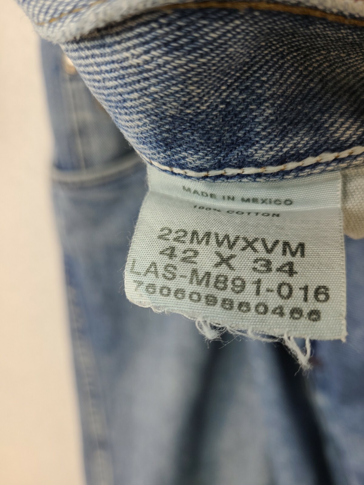 Twenty X Mens 42 x 33 Distressed Denim Blue Jeans Gem