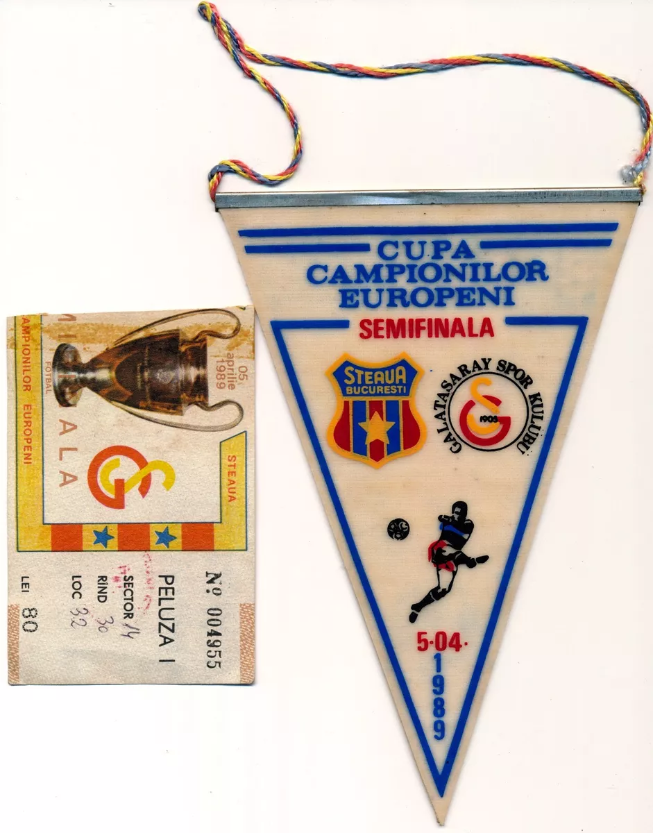 Galatasaray Istanbul Pennant Ticket Steaua Bucuresti Football Champions  League