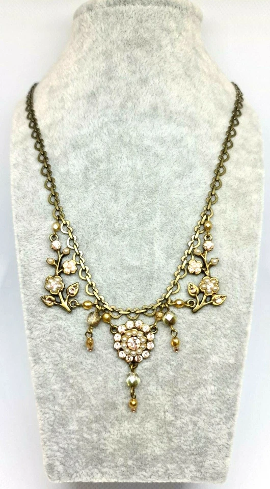 Precioso collar de Michal Negrin cuentas brillantes con cristales flores. Foto 4 de 4