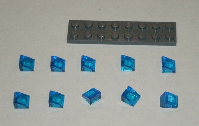 10 X LEGO 50746 Brick Roof Trans-Black Roof Tile Brick 1x1 Slope new New