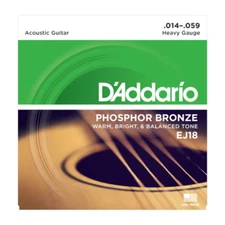 D'Addario EJ18 Phosphor Bronze Acoustic Guitar Strings; heavy gauges 14-59