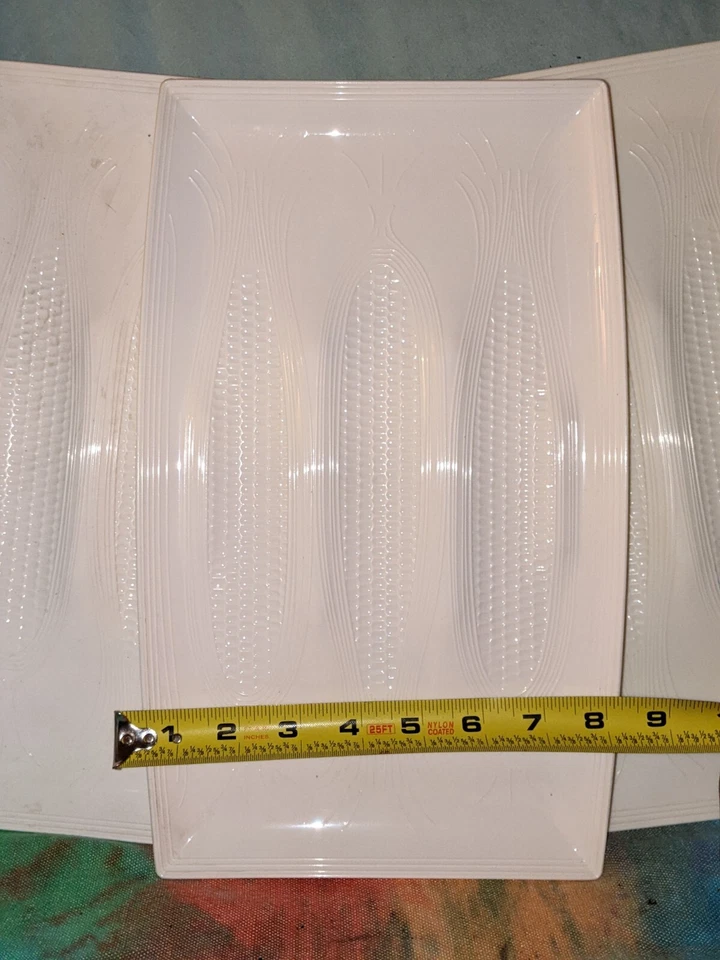 Hutzler Corn On The Cob Serving Platters White Set Of 3 - Image 4 of 4