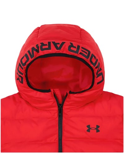 Under Armour Pronto Puffer Jacket Kids 5 Red Black Long Sleeve Full Zip JDM1403 - Picture 9 of 12