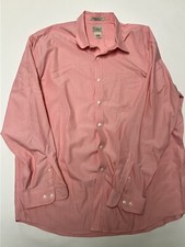 L.L. Bean Dress Shirt Pink Mens XL Regular Fit Wrinkle Resistant Cotton