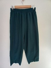 Vintage Kathie Lee Collection Pants 10 Green Navy Check Pull On Tapered Academia