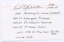 Rare 1950's -Paul Walther- Signed/Autograph/Auto Index Card Olympians NBA