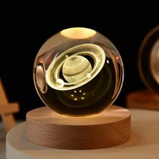 COQIRAUSEN Saturn Crystal Ball, 2.4inch(60mm) Decorative Quartz Glass 