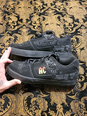 DC Shoes x AC/DC Black Skate Sneakers Men s Size 11.5 Limited Edition Rock Band