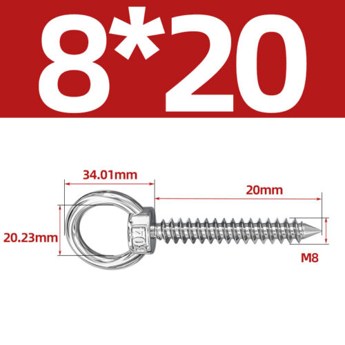Hebeösenschraube A2 304 Edelstahl Holzschraube Marinequalität M4 bis M12 - Bild 26 von 51