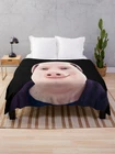 John Pork Velveteen Plush Blanket, Pig but also a Dude Throw Blanket, Influencer