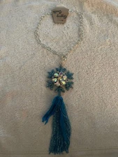Gypsy South Snowflake Necklace Bead & Crystal Blue