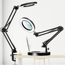 10X Magnifying Glass Desk Light Magnifier LED Lamp Reading Lamp with Base Clip