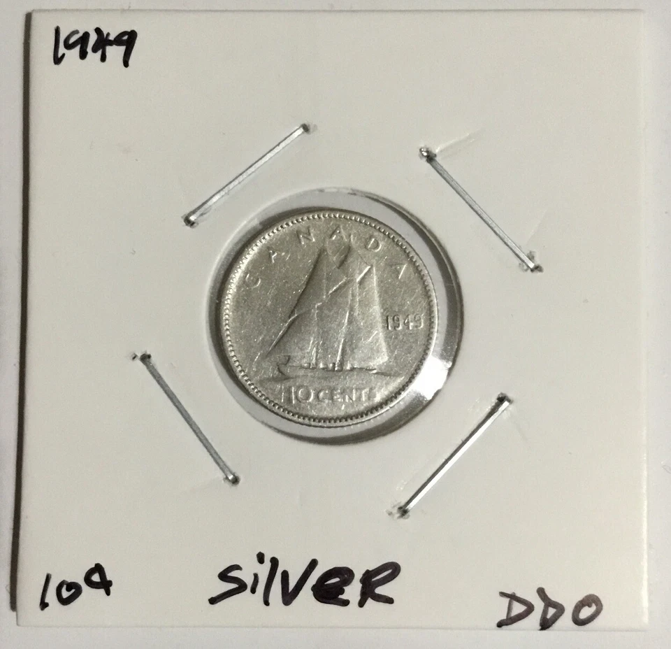 1949 Canada Silver Dime King George VI Error Coin Rare Vintage 10c Mint DDO - Image 3 of 4