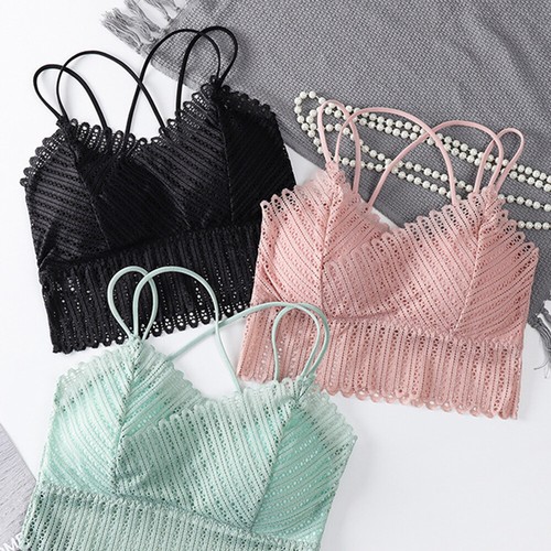Reggiseno Bralet Pizzo Floreale Donna - Crop Top Cami Convertibile