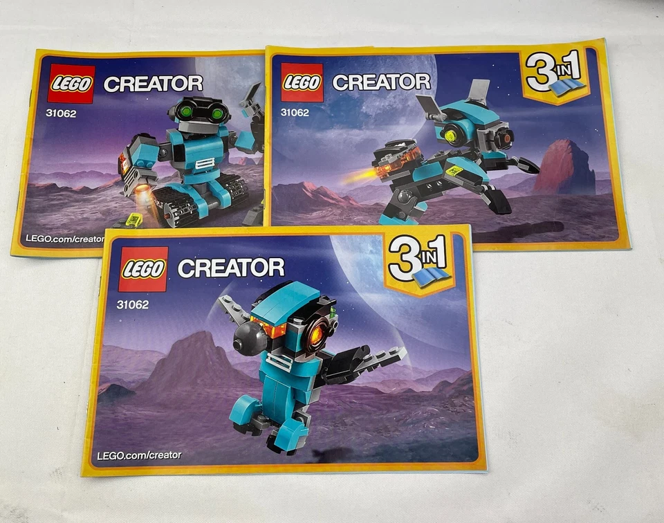 Lego Creator 3 in 1 31062 'ROBO EXPLORER' 100% Complete with 3 Manuals - Image 4 of 4